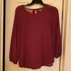 Balloon Sleeve Polka Dot Blouse